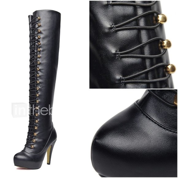Hai Ruo Over The Knee Lace Up Boot - Picture 1 of 8